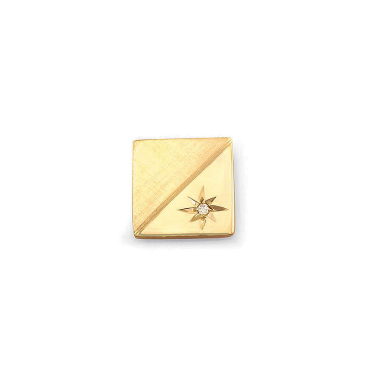 Two Tone Tie Tack with Diamond Accent