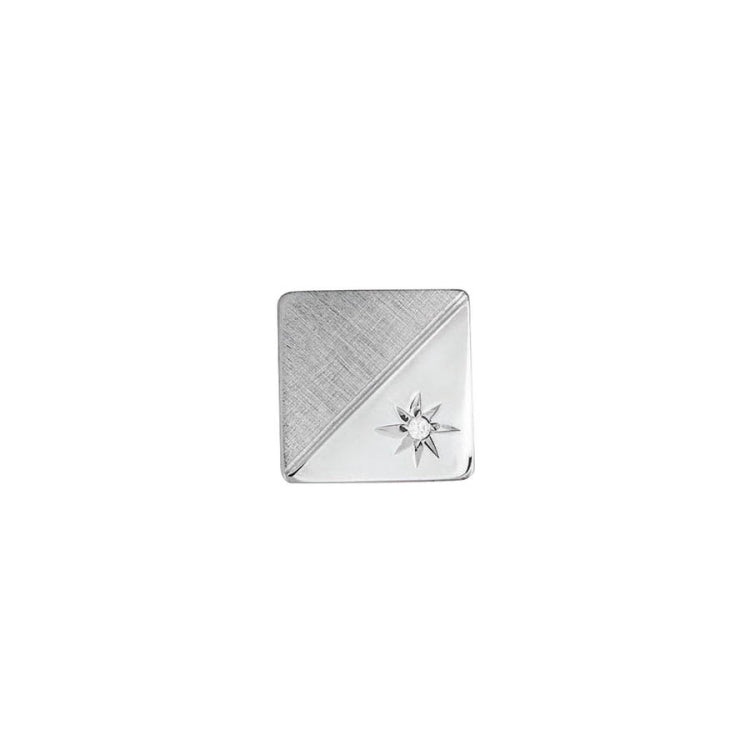 Two Tone Tie Tack with Diamond Accent