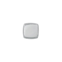 Cushion Cut Tie Tack with Beaded Edge