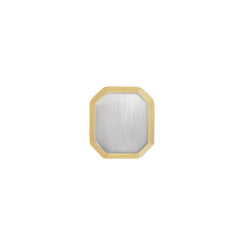 Two Tone Cut Corner Rectangle Tie Tack