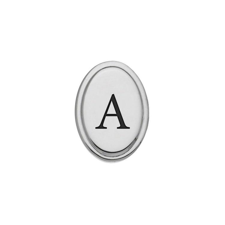 Oval Tie Tack with Black Epoxy Initial