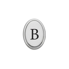 Oval Tie Tack with Black Epoxy Initial