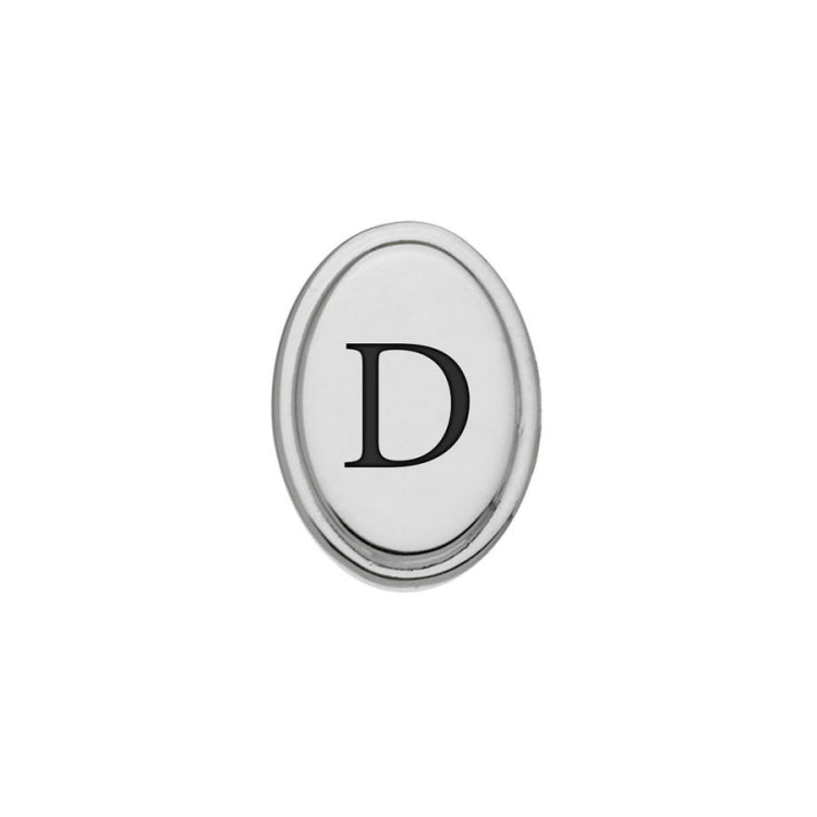 Oval Tie Tack with Black Epoxy Initial