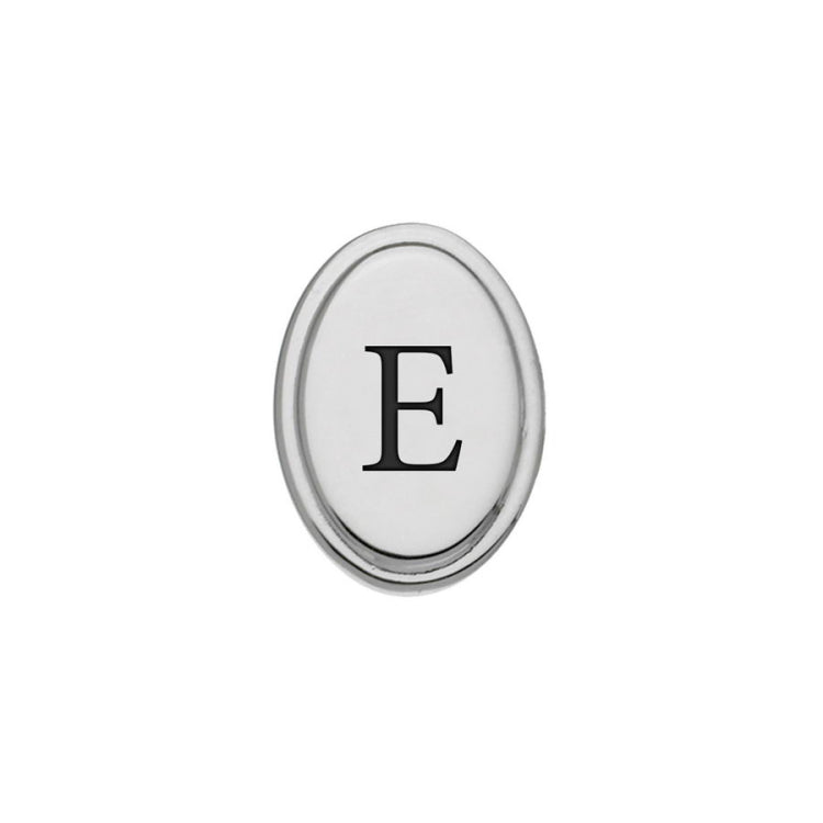 Oval Tie Tack with Black Epoxy Initial