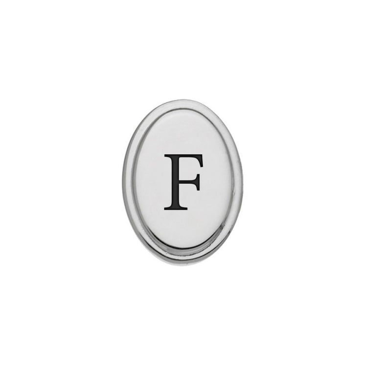 Oval Tie Tack with Black Epoxy Initial