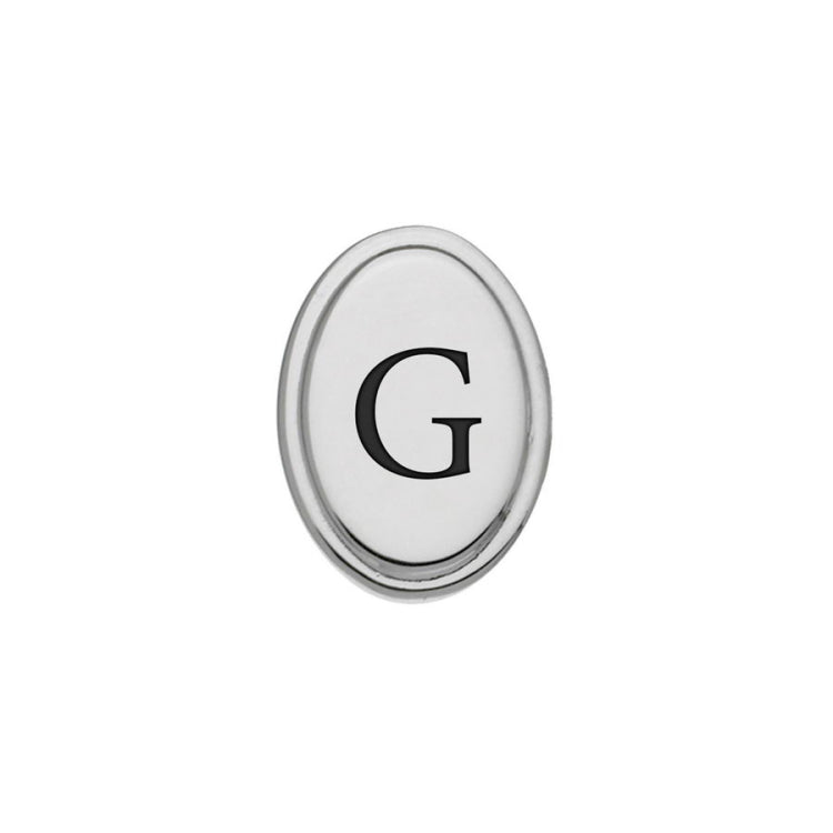 Oval Tie Tack with Black Epoxy Initial