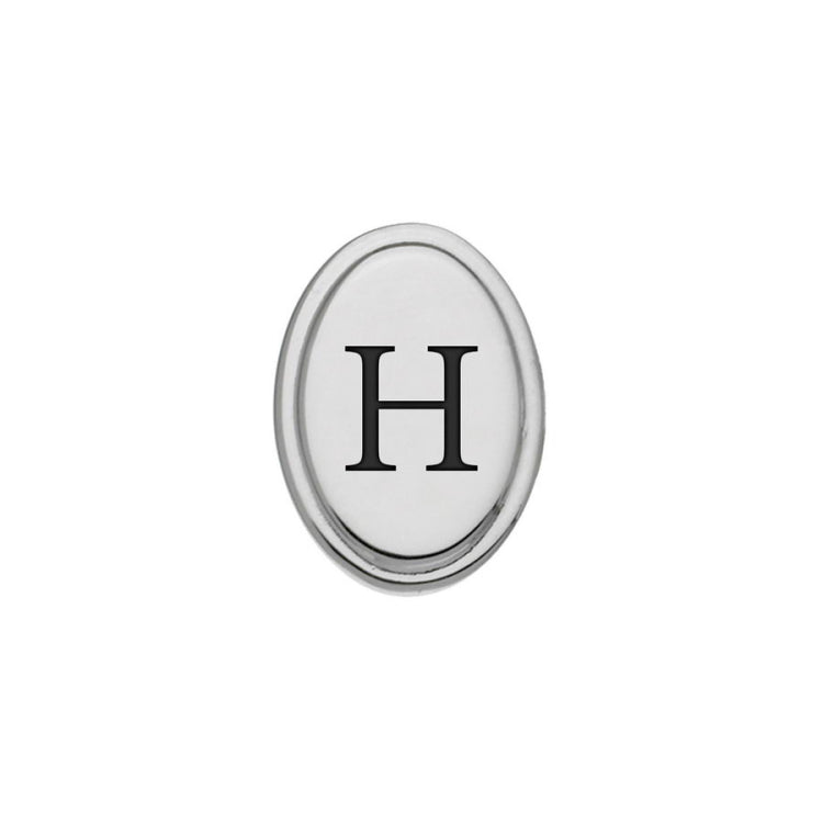 Oval Tie Tack with Black Epoxy Initial