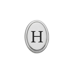 Oval Tie Tack with Black Epoxy Initial