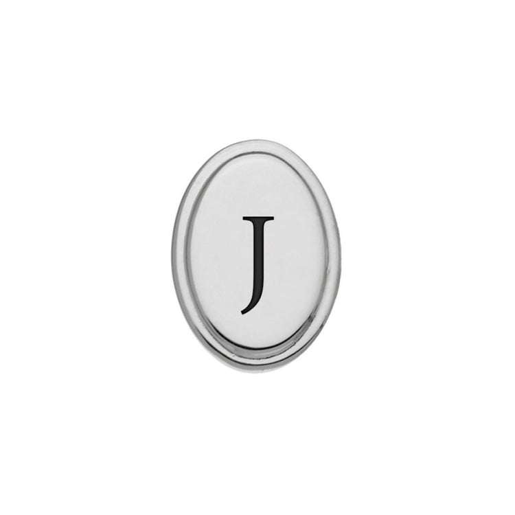 Oval Tie Tack with Black Epoxy Initial