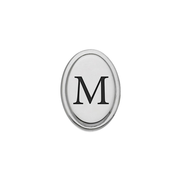 Oval Tie Tack with Black Epoxy Initial