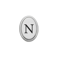 Oval Tie Tack with Black Epoxy Initial