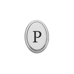 Oval Tie Tack with Black Epoxy Initial