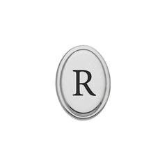Oval Tie Tack with Black Epoxy Initial