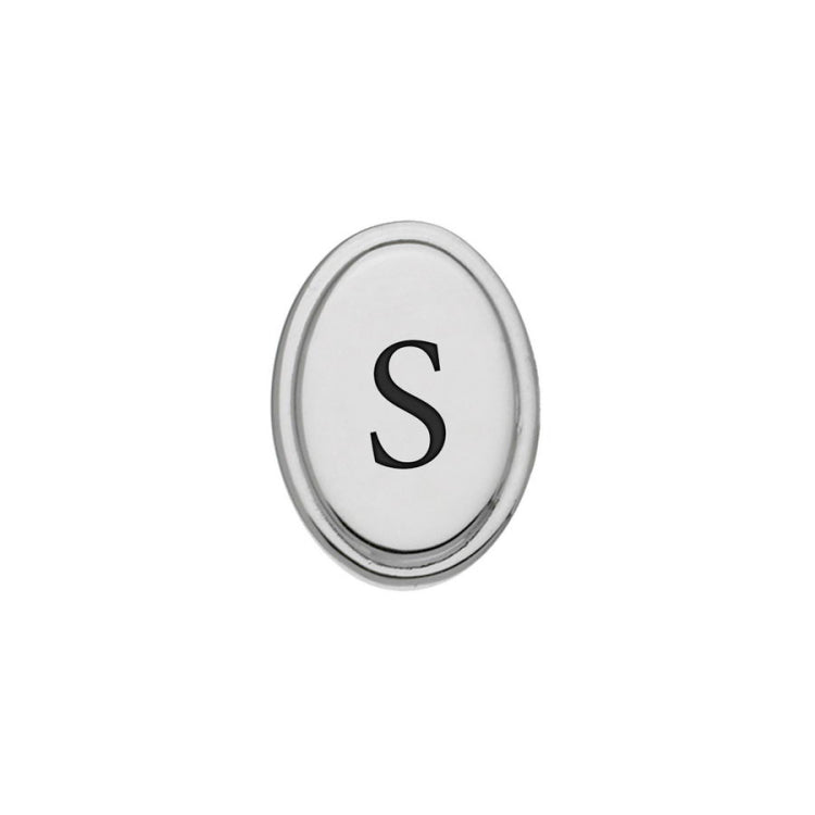 Oval Tie Tack with Black Epoxy Initial