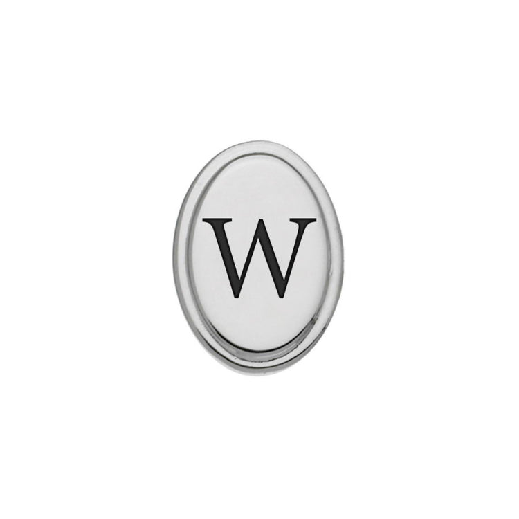 Oval Tie Tack with Black Epoxy Initial