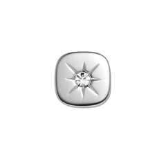 Cushion Tie Tack with White Crystal Starburst