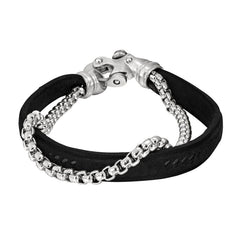 Brown Leather Two Cord Bracelet