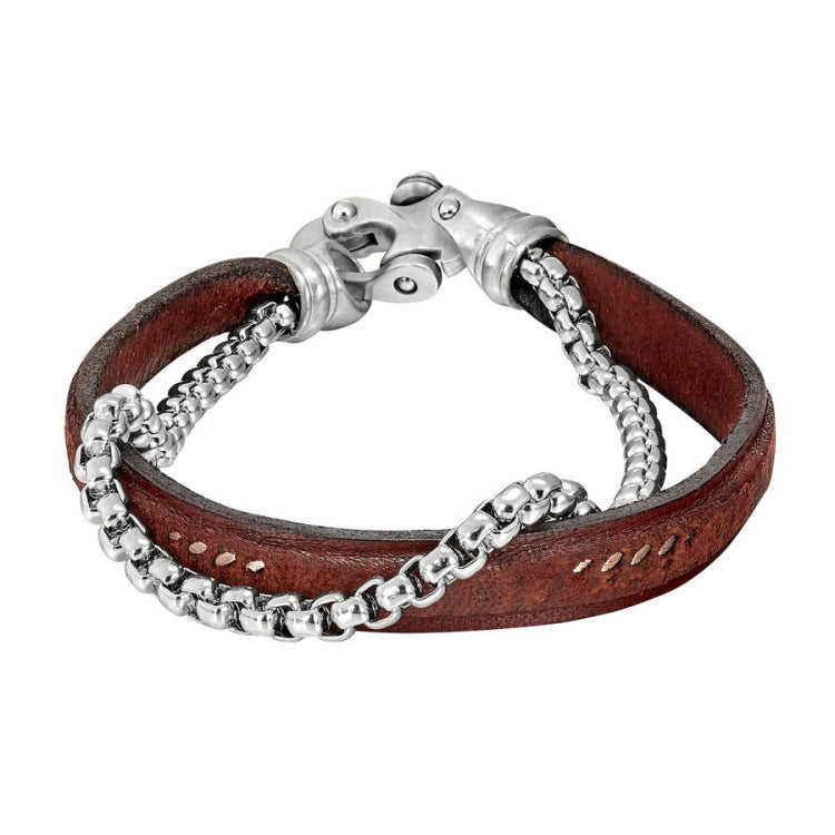 Black Leather Two Cord Bracelet