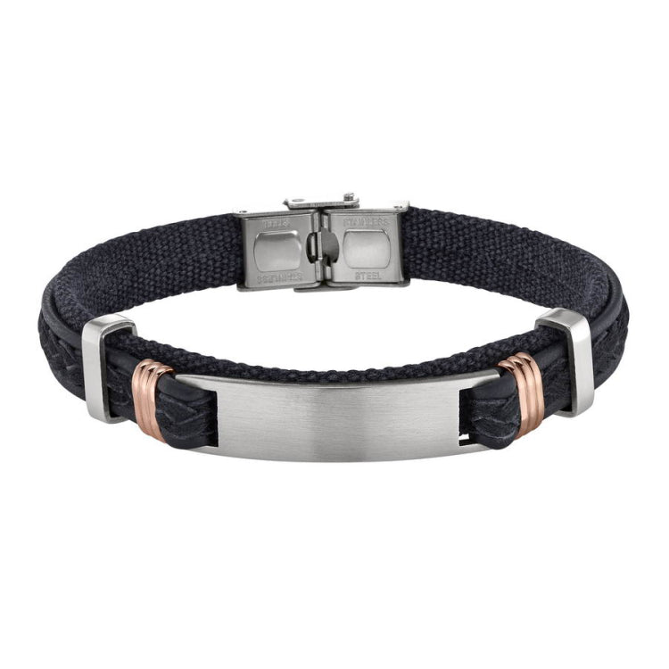 Black Leather One Cord Bracelet