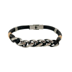 Black Leather Single Cord Bracelet