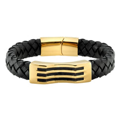 Black Braided Leather Bracelet