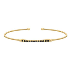 Single Cable Cuff Bracelet with Onyx