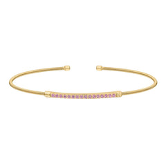 Single Cable Cuff Birthstone Bracelet - October