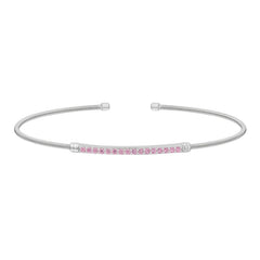 Single Cable Cuff Birthstone Bracelet - October