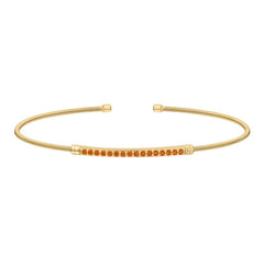 Single Cable Cuff Birthstone Bracelet - November