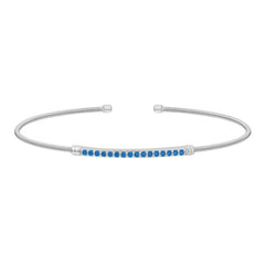 Single Cable Cuff Birthstone Bracelet - December