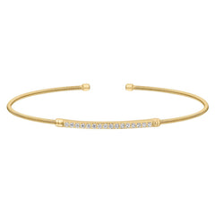 Single Cable Cuff Birthstone Bracelet - April