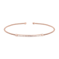 Single Cable Cuff Birthstone Bracelet - April