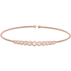 Single Cable Cuff Bracelet with Graduated Stones