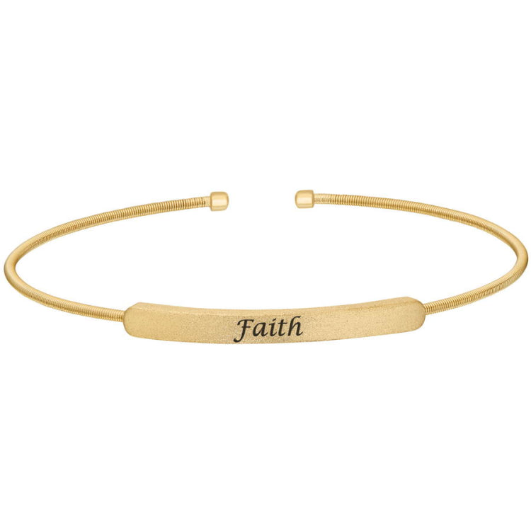 Cuff Bracelet with Engraved Plate - FAITH