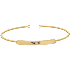 Cuff Bracelet with Engraved Plate - FAITH