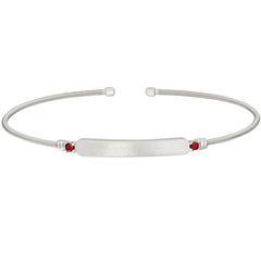 Engravable Name Plate Cuff Bracelet - Ruby