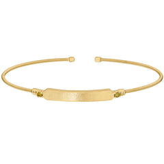 Engravable Name Plate Cuff Bracelet - Peridot