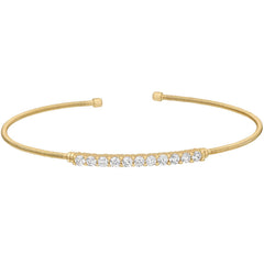 Single Cable Cuff Bracelet with Single Row of Stones