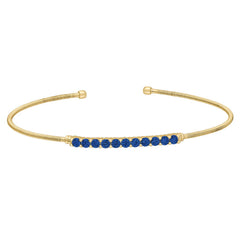 Single Cable Cuff Bracelet with Single Row of Stones