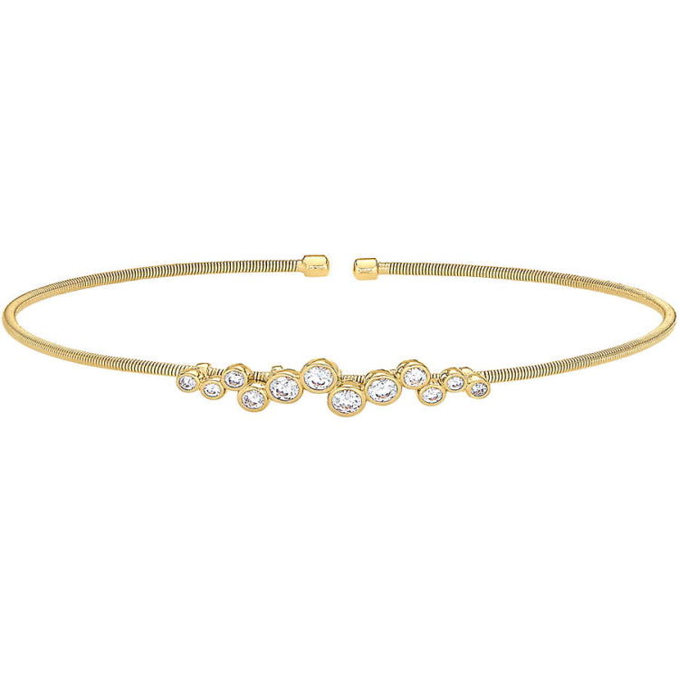 Single Cable Cuff Bracelet with Bubble Pattern