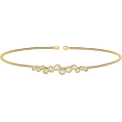 Single Cable Cuff Bracelet with Bubble Pattern