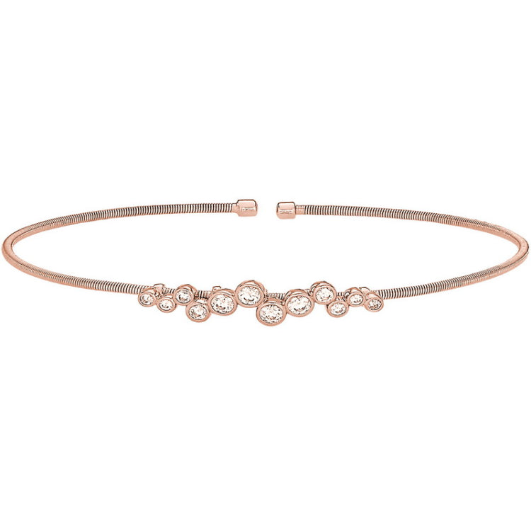 Single Cable Cuff Bracelet with Bubble Pattern