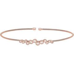 Single Cable Cuff Bracelet with Bubble Pattern