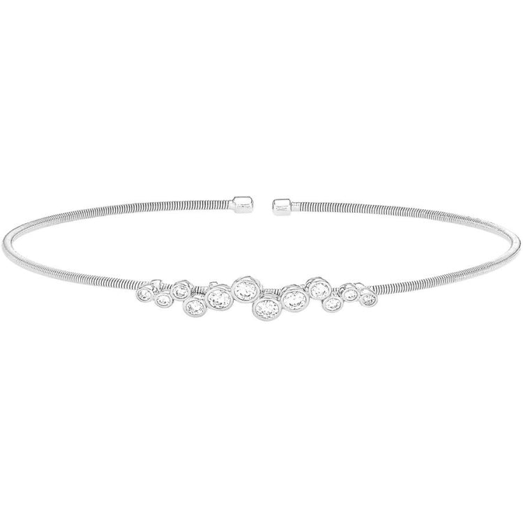 Single Cable Cuff Bracelet with Bubble Pattern