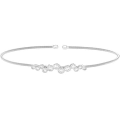 Single Cable Cuff Bracelet with Bubble Pattern