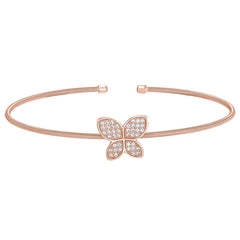 Single Cable Cuff Bracelet with Butterfly