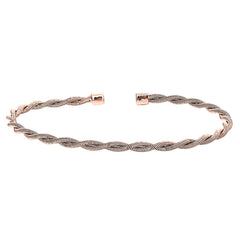 Thin Tightly Twisted Cable Cuff Bracelet