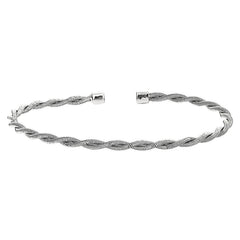 Thin Tightly Twisted Cable Cuff Bracelet