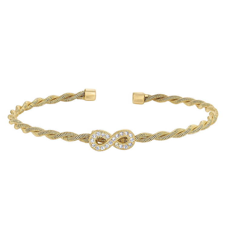 Twisted Cable Cuff Bracelet with Central Infinity