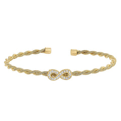 Twisted Cable Cuff Bracelet with Central Infinity